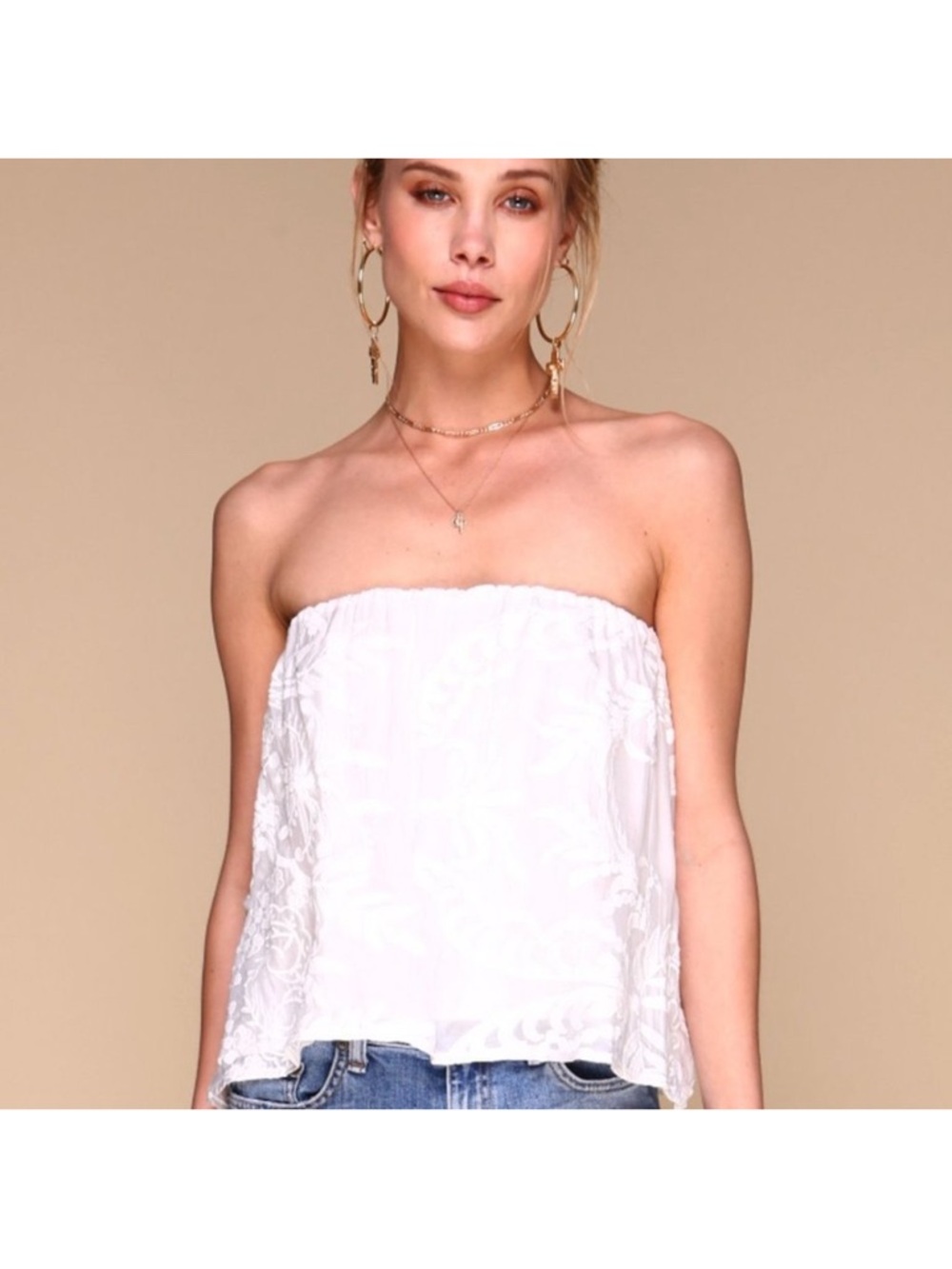 Merritt Charles Blossom Top in White Linen